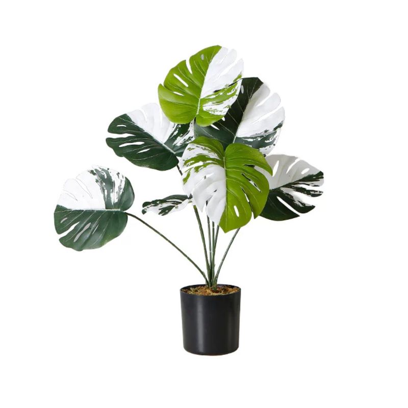 PLANT ME - Planta Artificial Eco-sintética Decorativa Monstera Variegada 45 cm