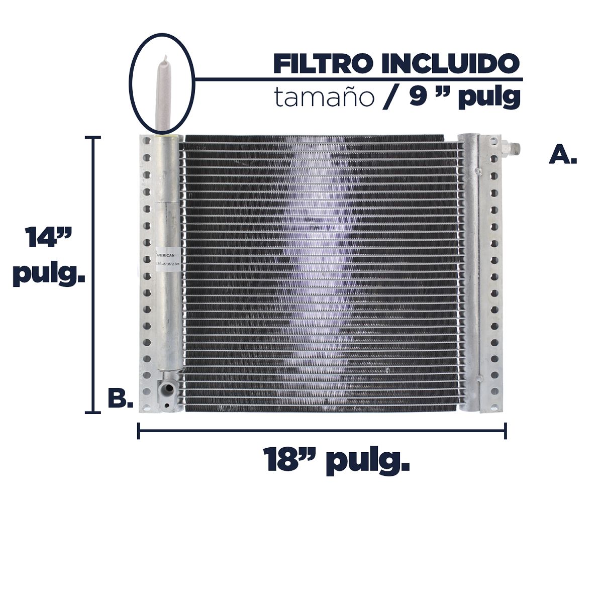AMERICAN AIR - Condensador De Ac 17x20 Flujo Paralelo Universal