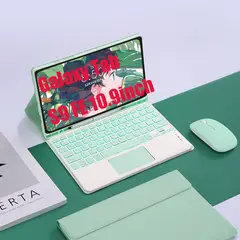 SHARGE - Teclado y Ratón BT Galaxy Tab S9 FE 10.9in Backlight Tocar Ñ-Verde