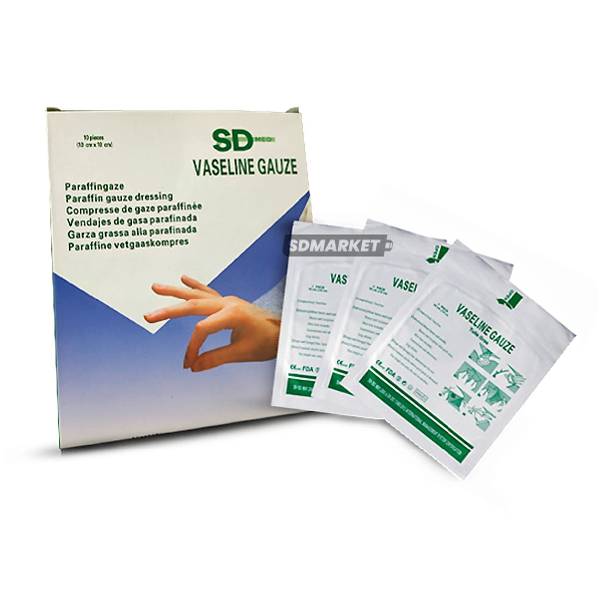 SDFIT - Pack 10x - Gasa Parafinada Estéril 10x10cm