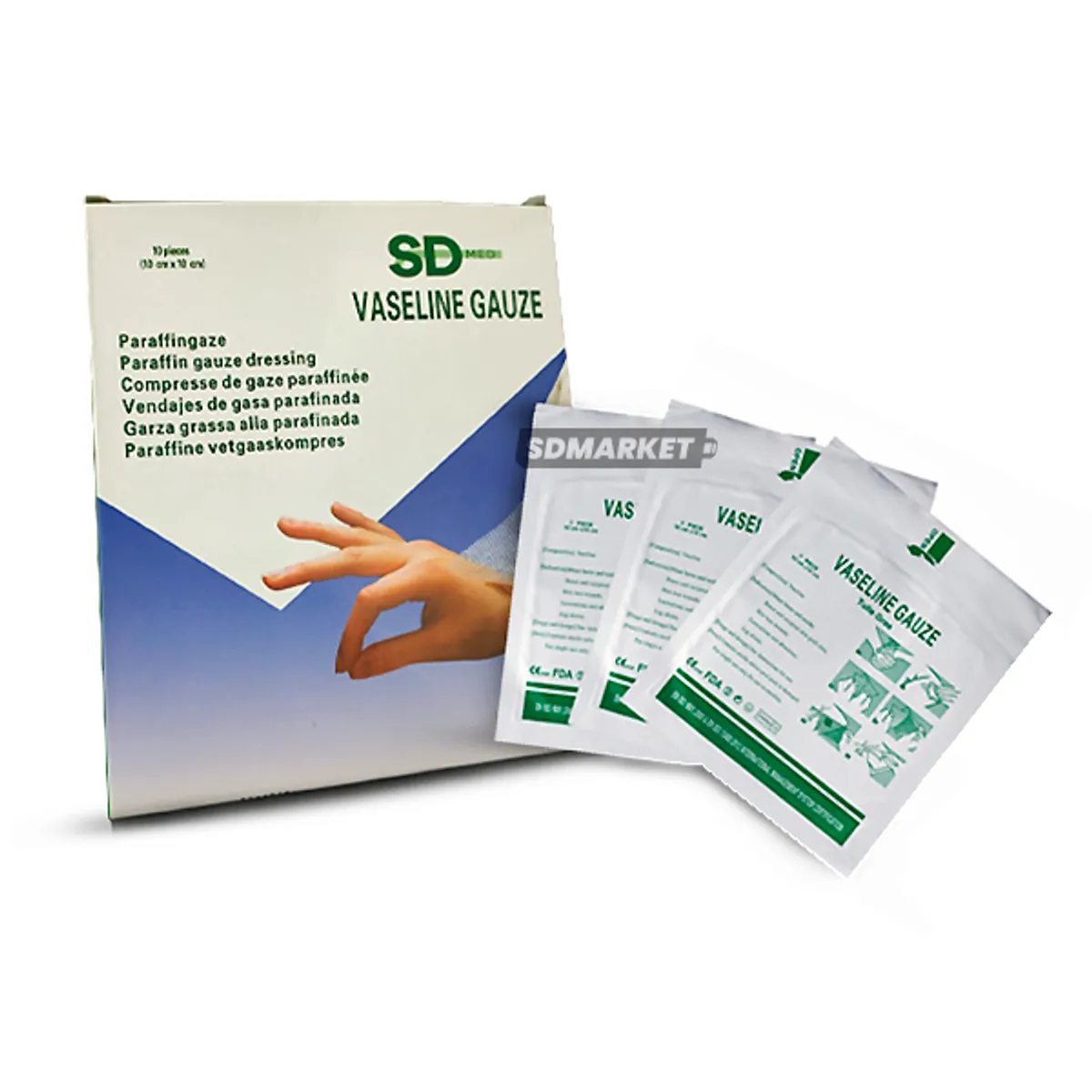 SDFIT - Gasa Parafinada Estéril 10x10cm - Caja 10 Unidades