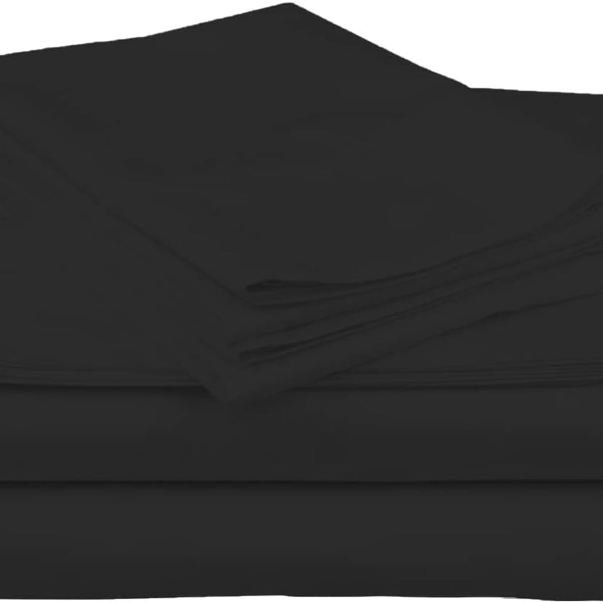 GENERICO - SABANA DE ALGODON UNICOLOR KING NEGRO 4 PIEZAS GRS