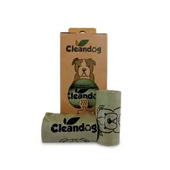 CLEAN - Cleandog Bolsas Biodegradables Fecas Perro 8 Rollos