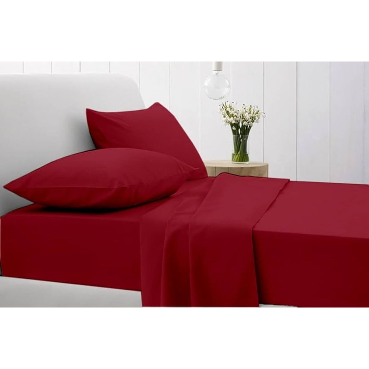 GENERICO - SABANA BURDEO KING UNICOLOR 4 PIEZAS MATERIAL DE ALGODON WYM