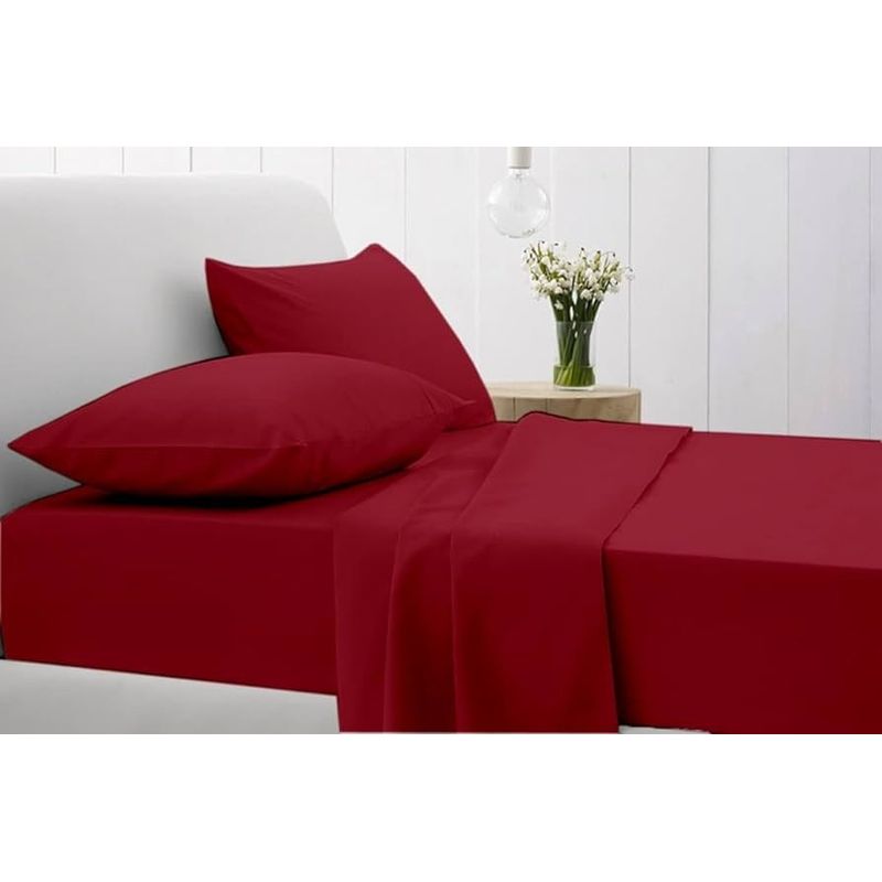 GENERICO - SABANA BURDEO KING UNICOLOR 4 PIEZAS MATERIAL DE ALGODON WYM