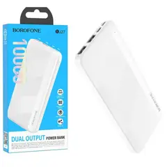 HOCO - Power Bank Portatil 10000 mAh Blanco Borofone 2 USB Tipo C Micro USB