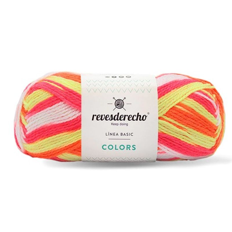 REVESDERECHO - Lana Colors Mix 100grs - Rosado Fluor 0144