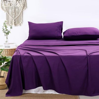 Imagen 2 del producto SABANA UNICOLOR 4 PIEZAS MATERIAL DE ALGODON VIOLETA KING GRS