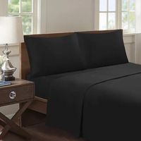 SABANA UNICOLOR 4 PIEZAS MATERIAL DE ALGODON NEGRO 1.5 PLAZA GRS