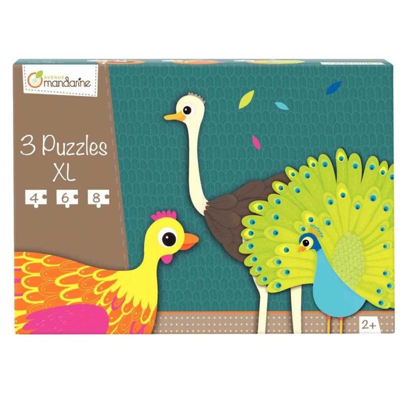 GENERICO - Set 3 Puzzles Rompecabezas De Aves Avenue Mandarine