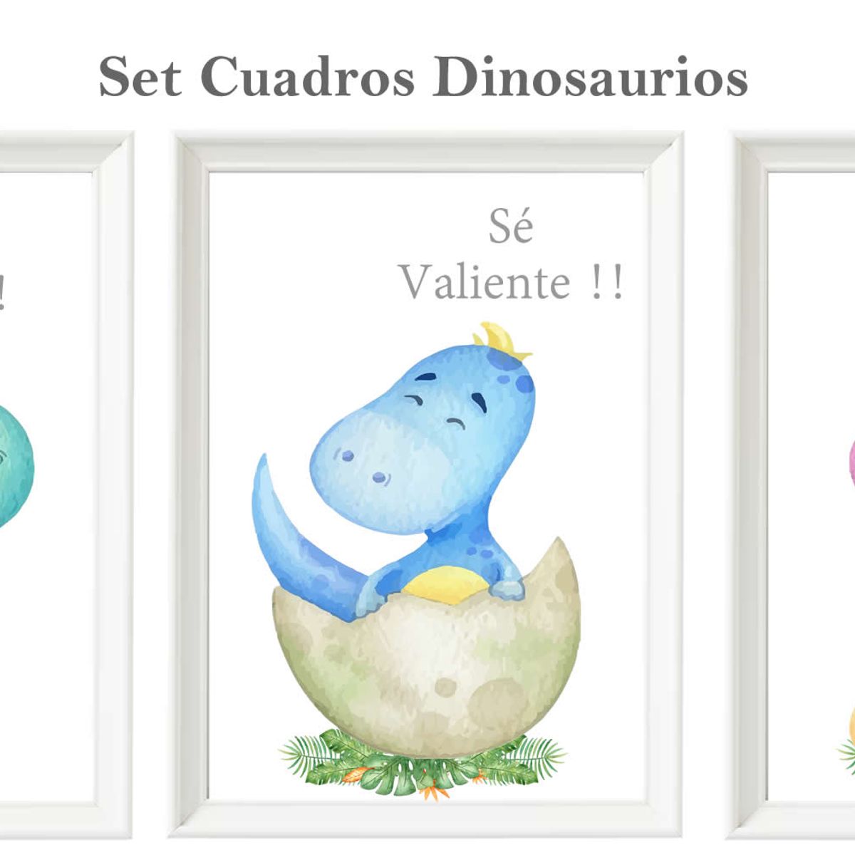 DECORACION CREATIVA - Set Cuadro Infantil niño - Dinosaurio