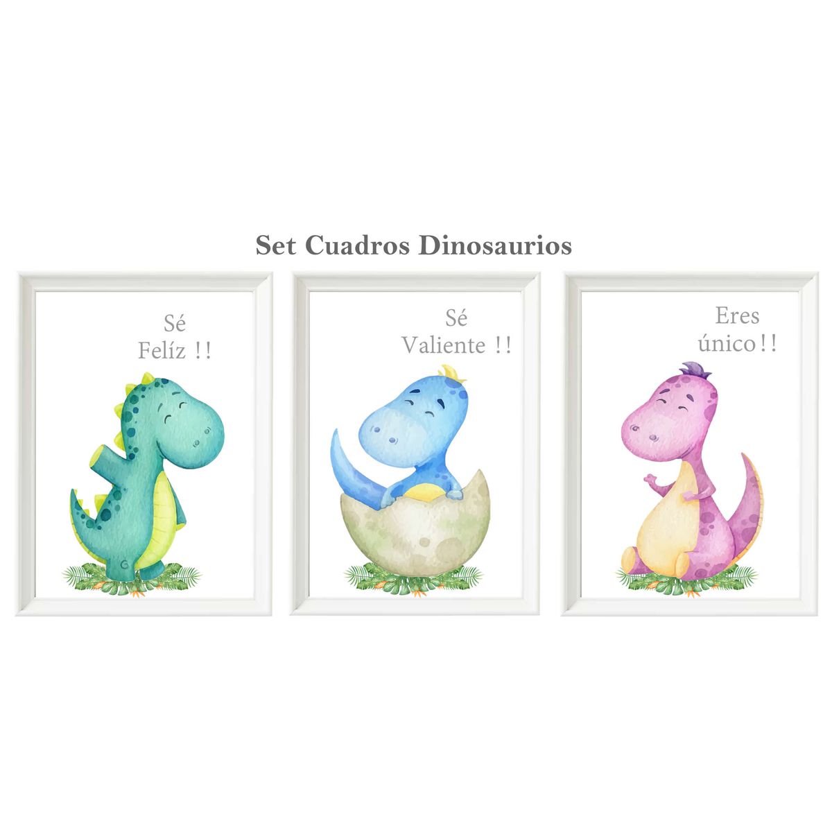 DECORACION CREATIVA - Set Cuadro Infantil niño - Dinosaurio