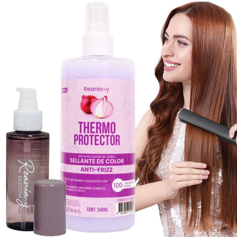 GENERICO - Kit Cuidado Capilar Protección Hidratacion Termo-Protector y Silicona Capilar.-
