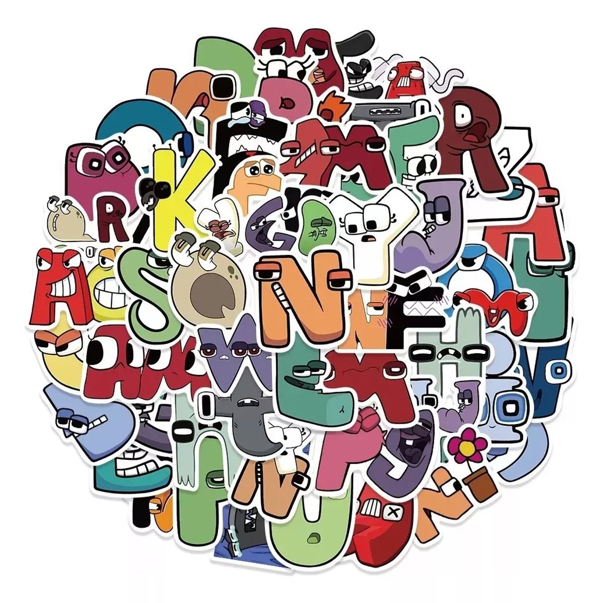 GARSIL - 50 Stickers De Alfabeto - Letritas - Etiquetas Autoadhesivas