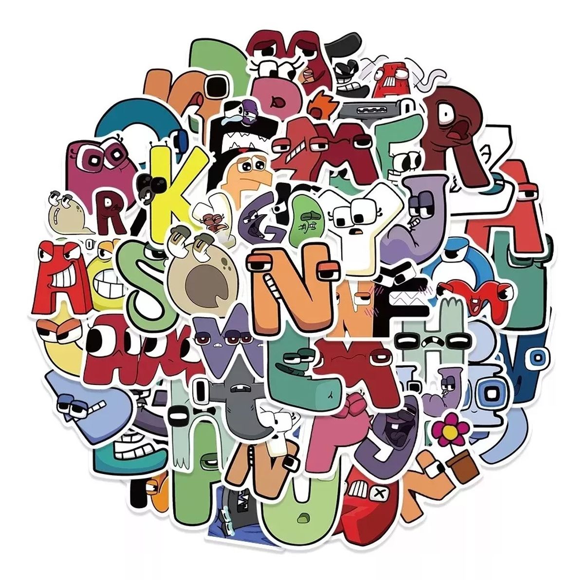 GARSIL - 50 Stickers De Alfabeto - Letritas - Etiquetas Autoadhesivas