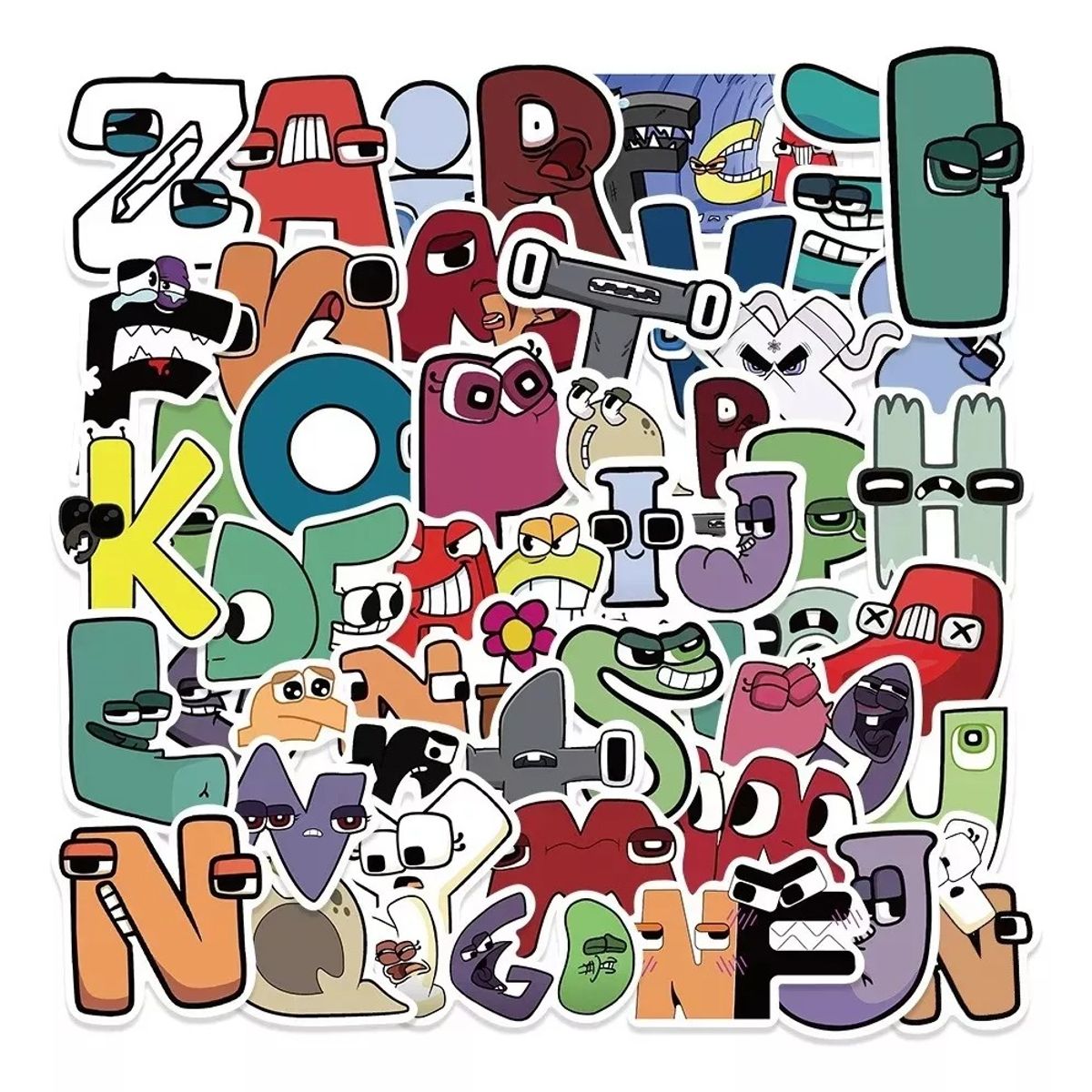 GARSIL - 50 Stickers De Alfabeto - Letritas - Etiquetas Autoadhesivas