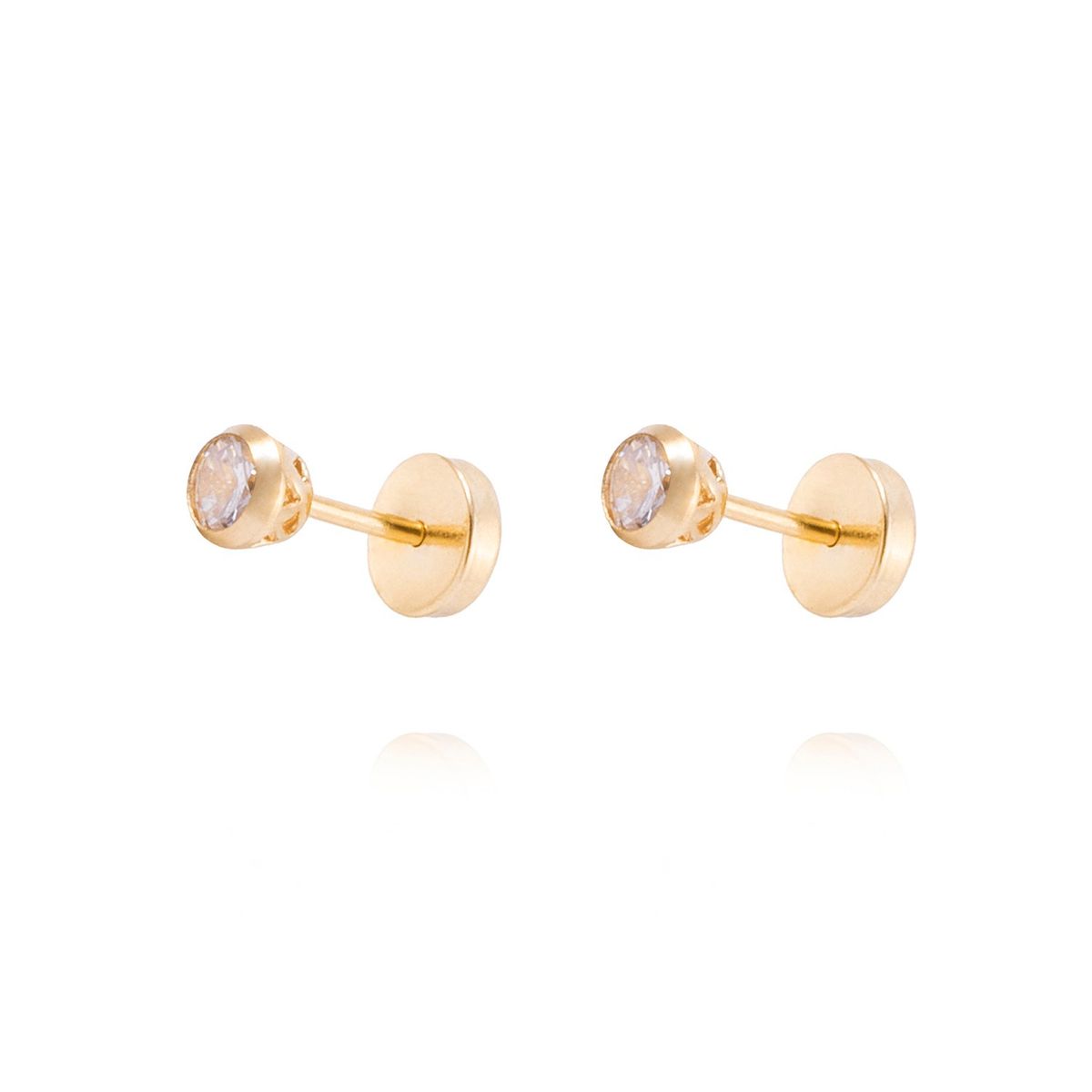 JB JOYAS BARON - Aros de Oro 18kt Circón en bisel