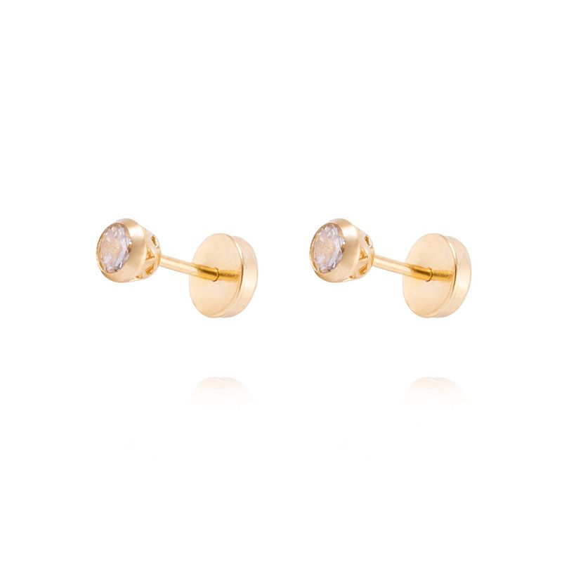 JB JOYAS BARON - Aros de Oro 18kt Circón en bisel