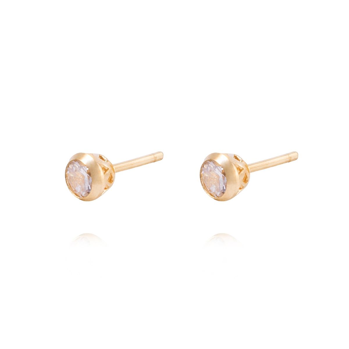 JB JOYAS BARON - Aros de Oro 18kt Circón en bisel