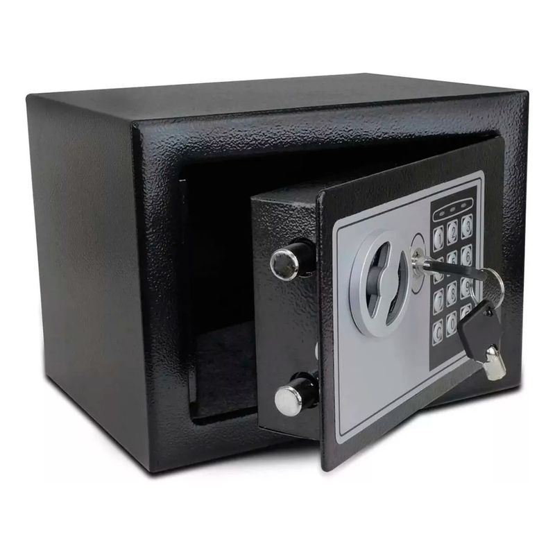 GENERICO - Caja Fuerte Caja Seguridad Digital Para Anclar A La Pared Color Negro 23x17cm