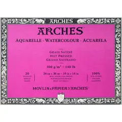 ARCHES - Block Papel Acuarela 300g Grano Satinado 26x36cm 20H