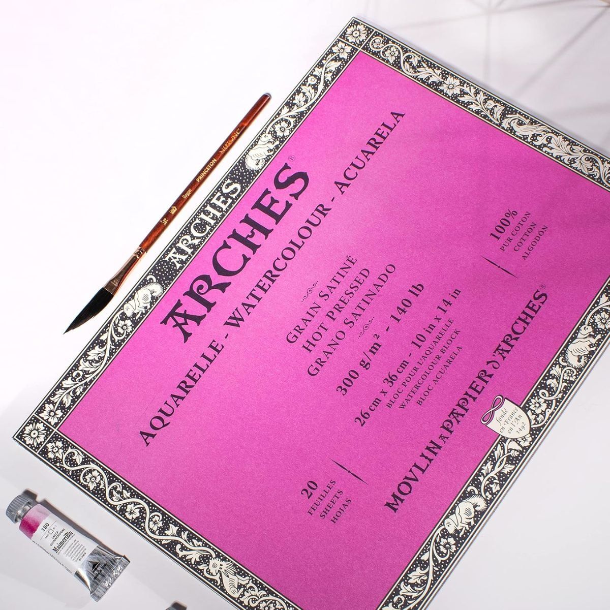 ARCHES - Block Papel Acuarela Arches 300g Grano Satinado 26x36cm 20H