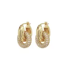 VANE COLLECTION - Aros mujer argolla livianos baño oro y donut circones removible