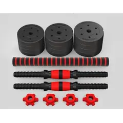 GENERICO - Set De Mancuernas 10kg Barra Armable Ajustable
