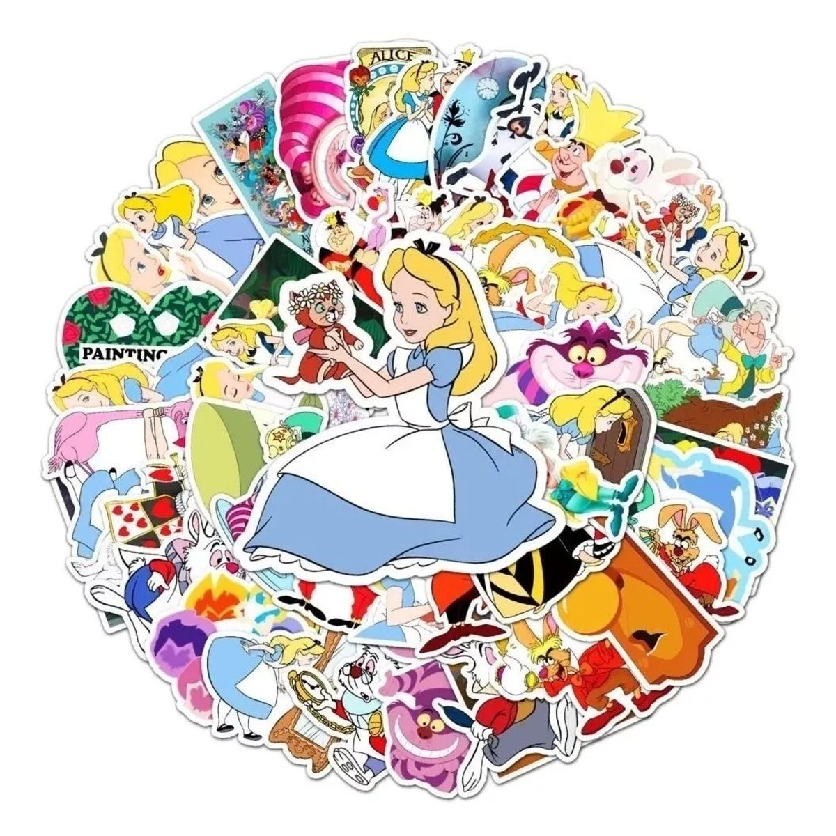 GARSIL - 50 Stickers de Alicia En El Pais De Las Maravillas - Calcomanias