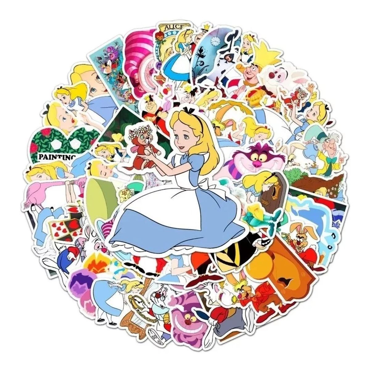 GARSIL - 50 Stickers de Alicia En El Pais De Las Maravillas - Calcomanias