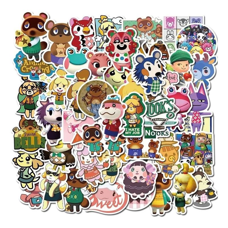 GARSIL - 50 Stickers De Animal Crossing - Etiquetas Autoadhesivas