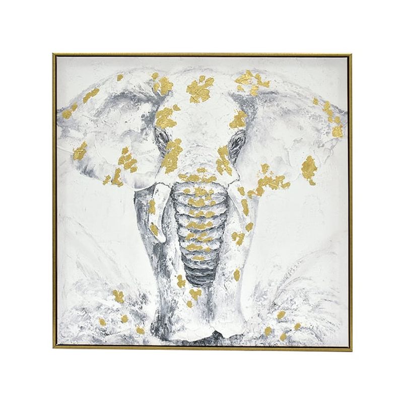 GENERICO - Cuadro Elefante a Casa 80 x 80