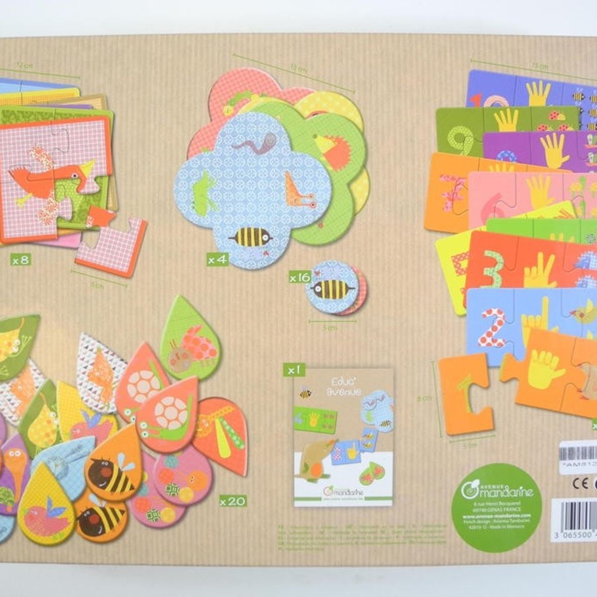 GENERICO - Set 4 Puzzles Didacticos Para Memorizar Loto Juego