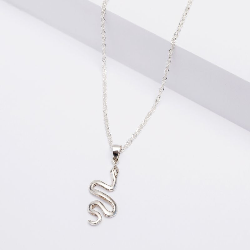 LA GARZA - Collar Plata Hombre Serpiente