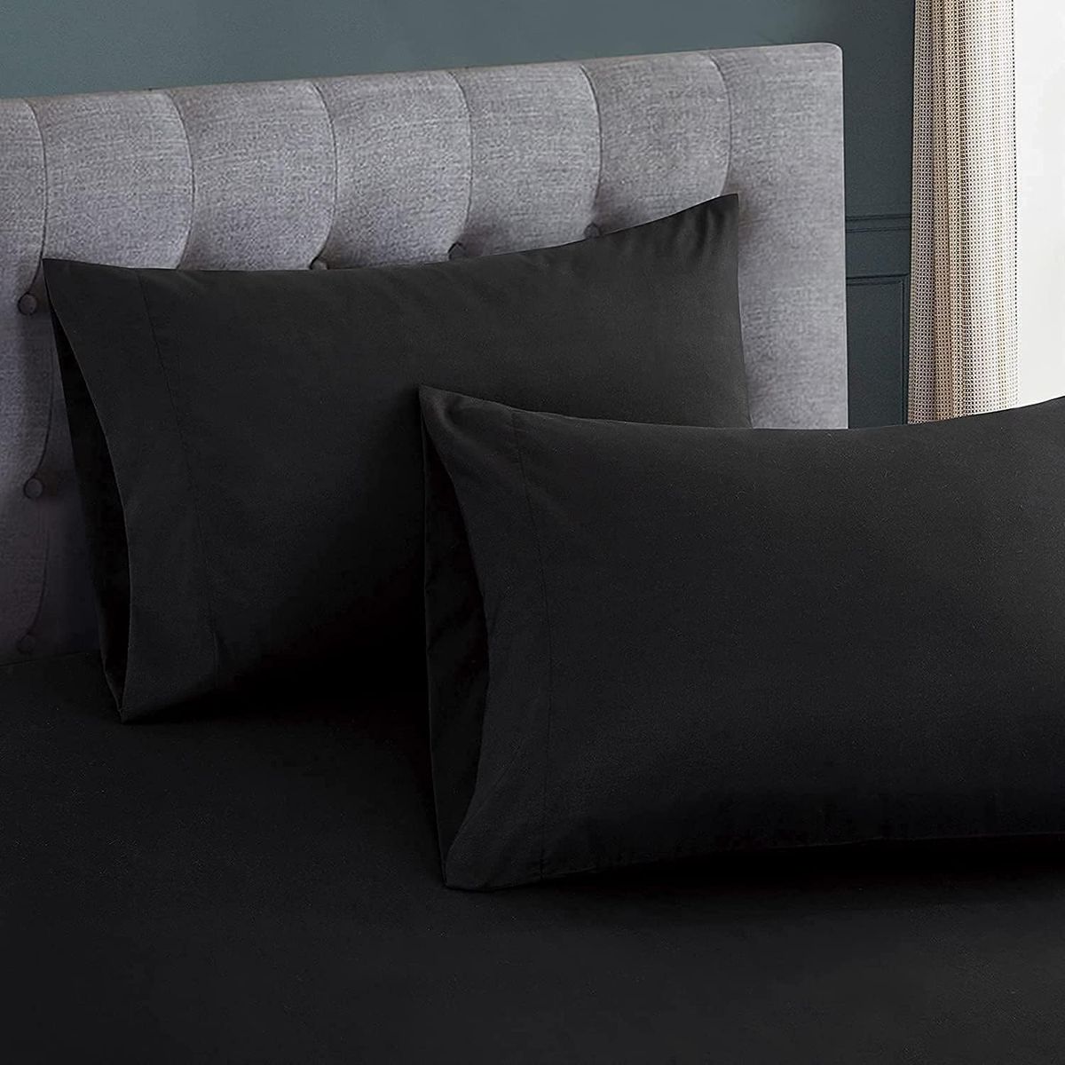 GENERICO - SABANA NEGRO 2 PLAZA UNICOLOR 4 PIEZAS MATERIAL DE ALGODON WYM