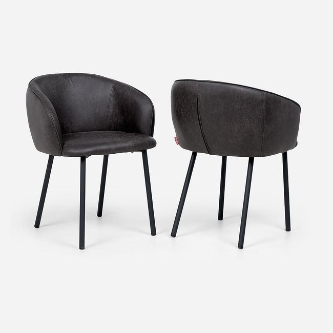 ROSEN - Set 2 Poltronas Rosen Turif Tela Grafito