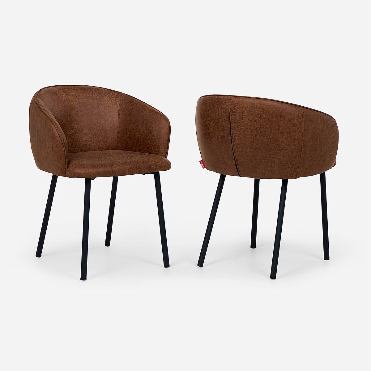 ROSEN - Set 2 Poltronas Rosen Turif Tela Camel