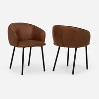 Set 2 Poltronas Turif Tela Camel