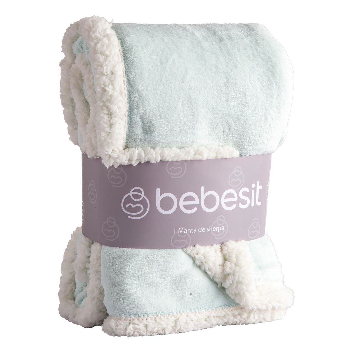 BEBESIT - Manta Sherpa Bebe Hipoalergénica 91*127 cm Celeste Bebesit