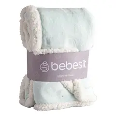 BEBESIT - Manta Sherpa Bebe Hipoalergénica 91*127 cm Celeste
