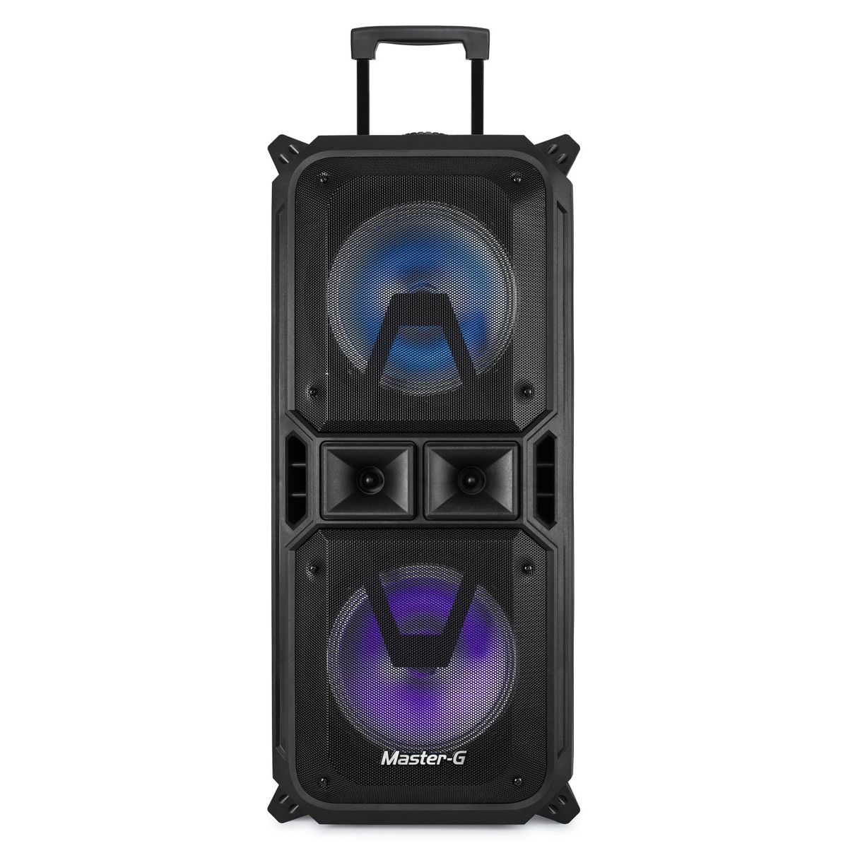 MASTER G - Parlante inalámbrico Bluetooth 8” x2 MGCOBRA Función Karaoke