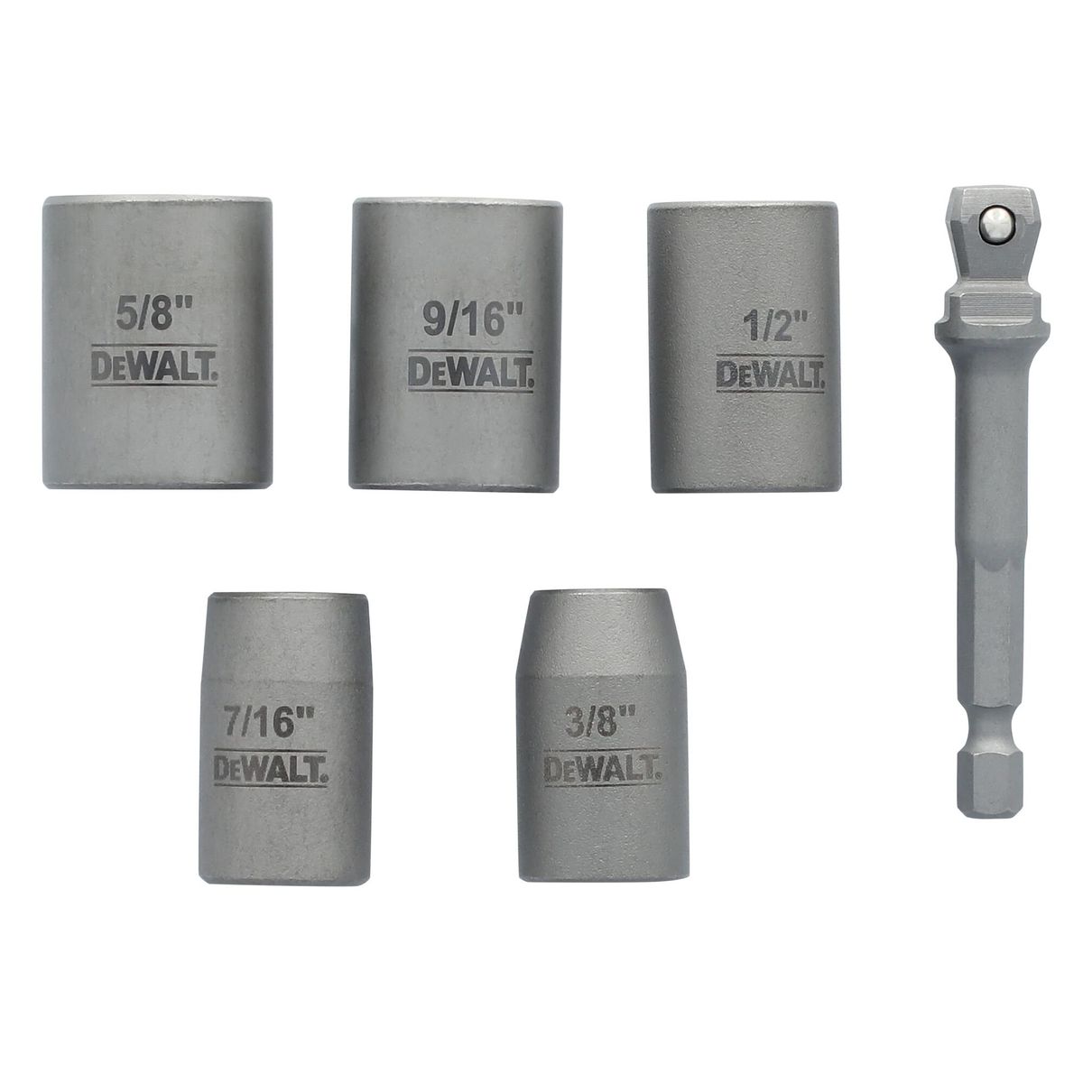 DEWALT - Set 5 dados Hex maxfit + adaptador 1/4" DEWALT DWAFSFS6