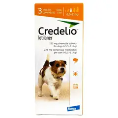 ELANCO - Credelio Antipulgas Y Garrapatas Perro 5.5 a 11 Kg x 3 comp.