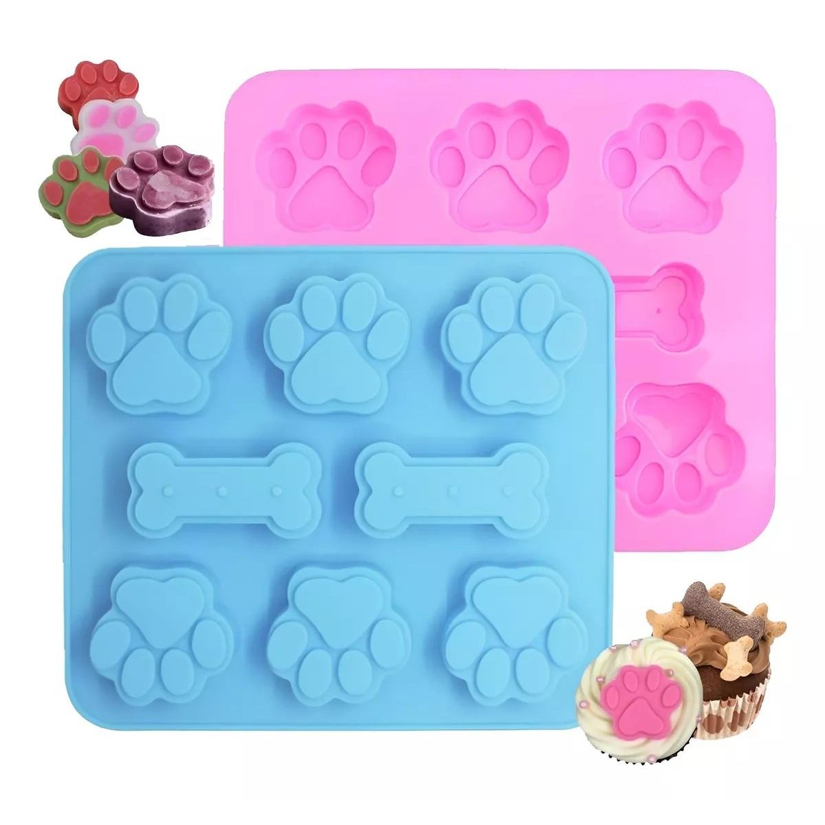 GENERICO - Moldes Silicona Reposteria Molde Chocolate Mascotas 8cavi