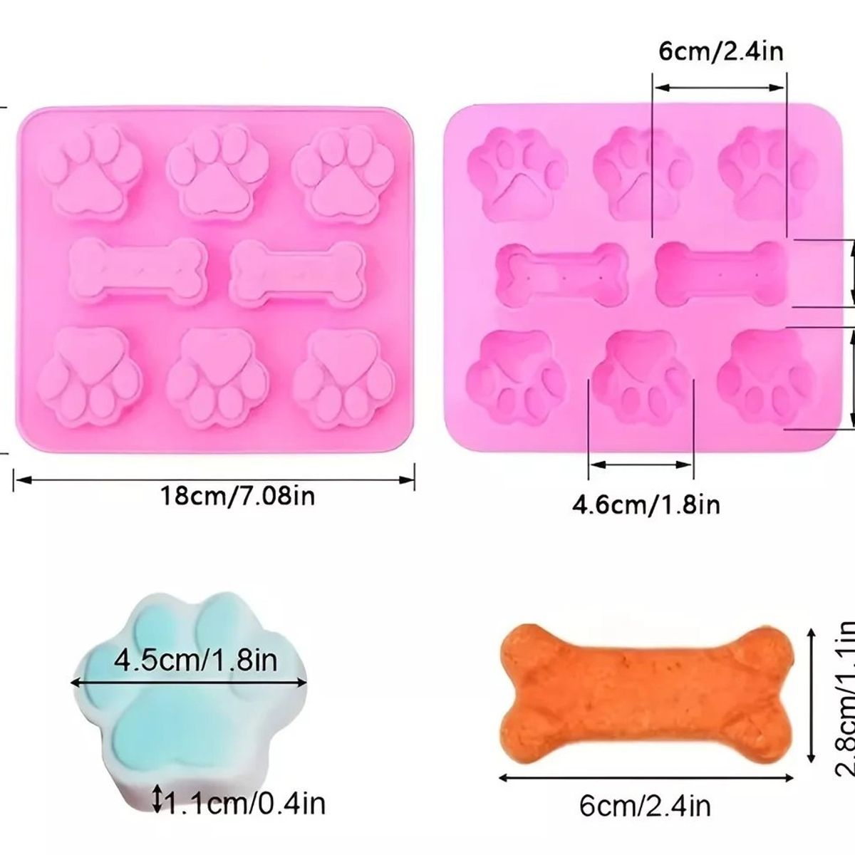 GENERICO - Moldes Silicona Reposteria Molde Chocolate Mascotas 8cavi