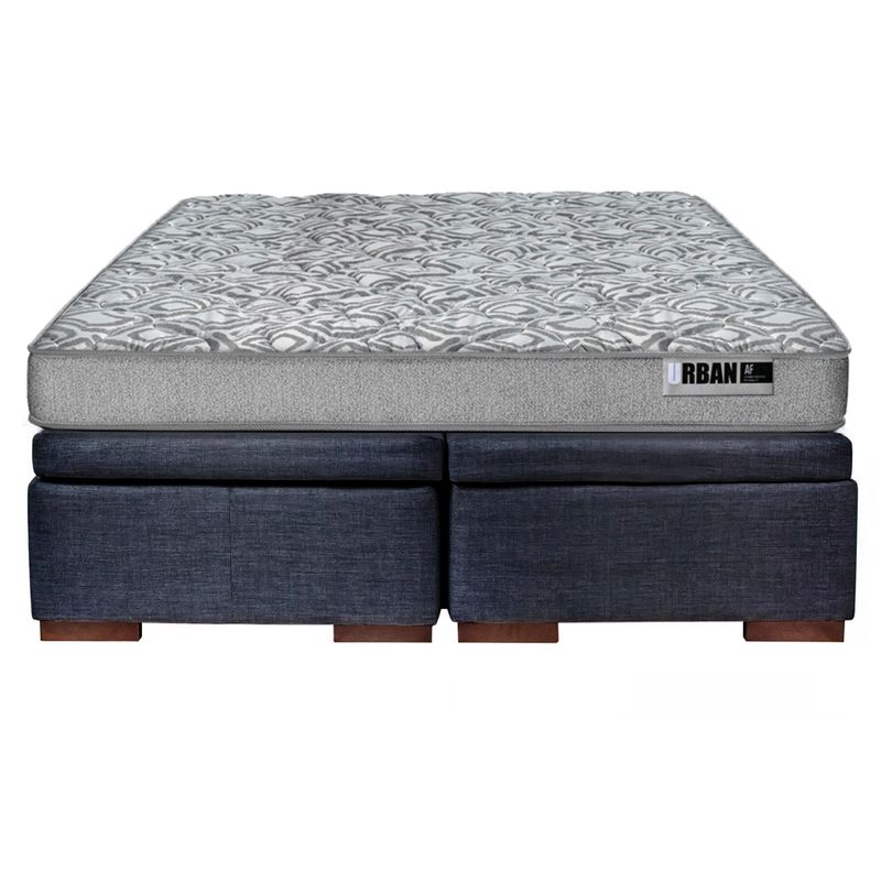 LATAM HOME - Cama Boxet Latam Home Zen Best 2 Plazas Base Dividida Gris