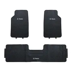 GENERICO - Pisos De Goma Para Vehiculo 3 Piezas Negro Skoda