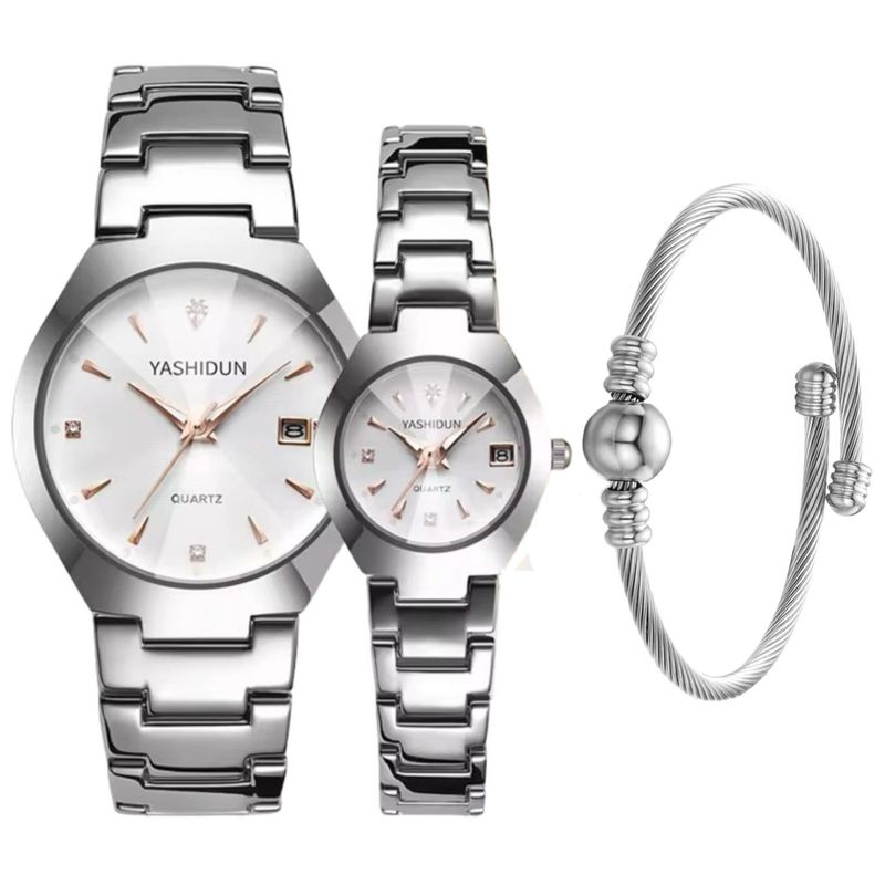 GENERICO - Reloj Pack elegancia en pareja para Él y Ella + Brazalete de regalo