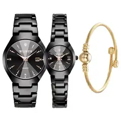 GENERICO - Reloj Pack elegancia en pareja para Él y Ella + Brazalete de regalo