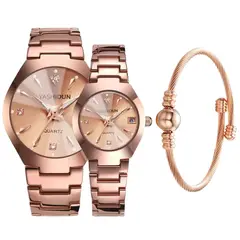 GENERICO - Reloj Pack elegancia en pareja para Él y Ella + Brazalete de regalo